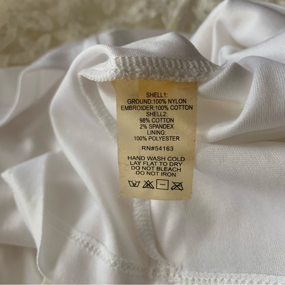 Calvin Klein floral organza lace shift dress ivory size 8 - Picture 7 of 9